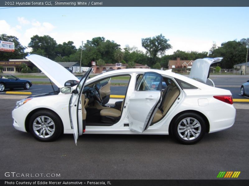 Shimmering White / Camel 2012 Hyundai Sonata GLS