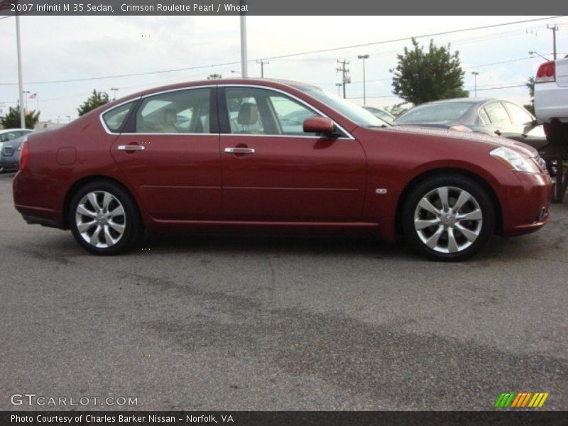 Crimson Roulette Pearl / Wheat 2007 Infiniti M 35 Sedan