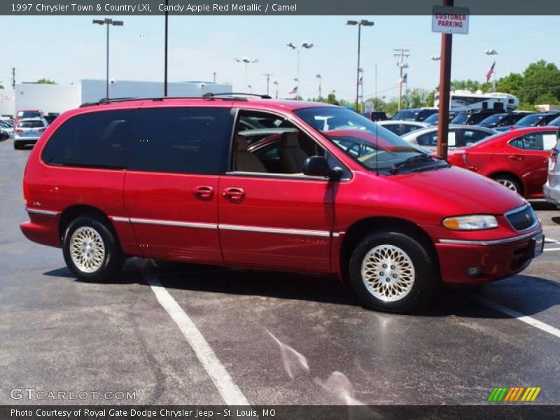 Candy Apple Red Metallic / Camel 1997 Chrysler Town & Country LXi