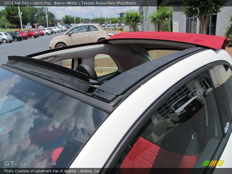 Bianco (White) / Tessuto Rosso/Nero (Red/Black) 2012 Fiat 500 c cabrio Pop