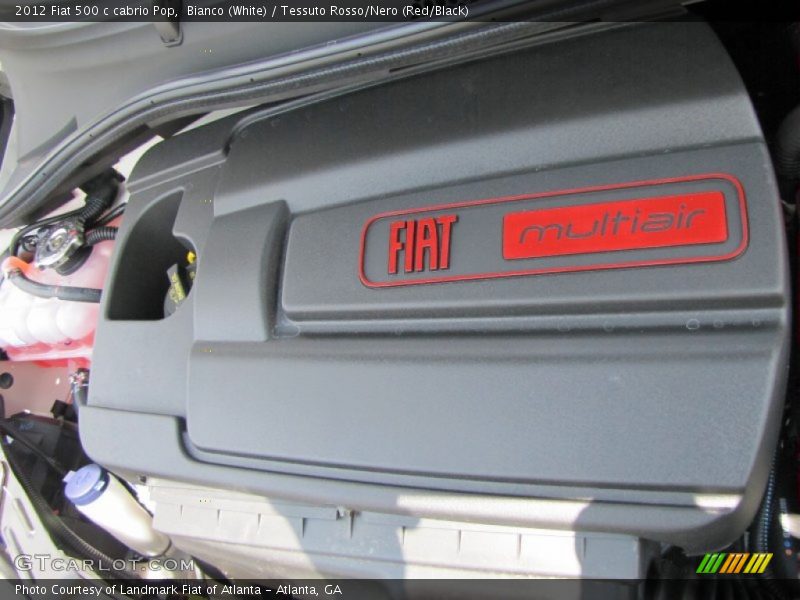 Bianco (White) / Tessuto Rosso/Nero (Red/Black) 2012 Fiat 500 c cabrio Pop