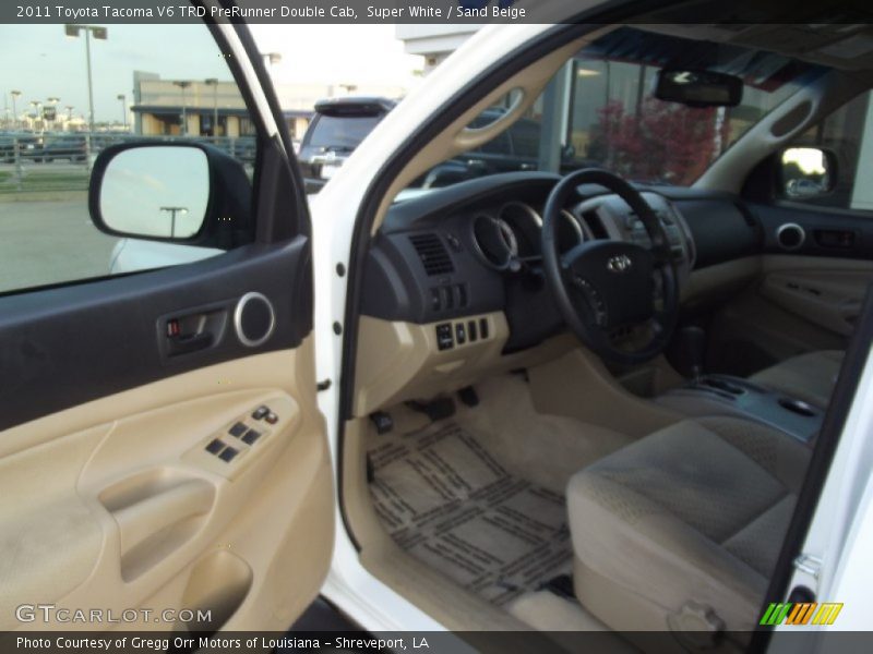 Super White / Sand Beige 2011 Toyota Tacoma V6 TRD PreRunner Double Cab