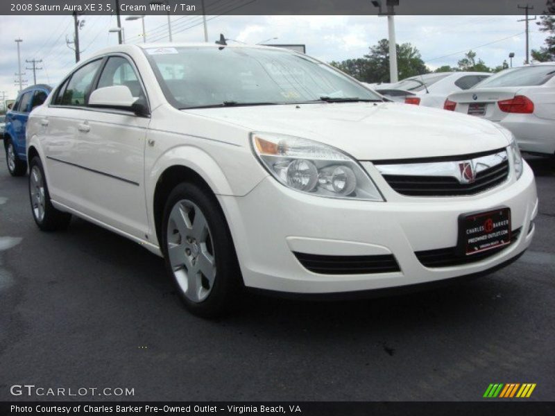Cream White / Tan 2008 Saturn Aura XE 3.5