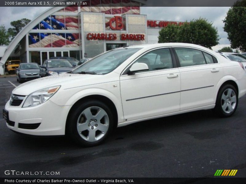 Cream White / Tan 2008 Saturn Aura XE 3.5