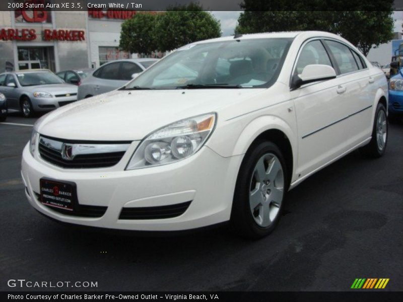 Cream White / Tan 2008 Saturn Aura XE 3.5