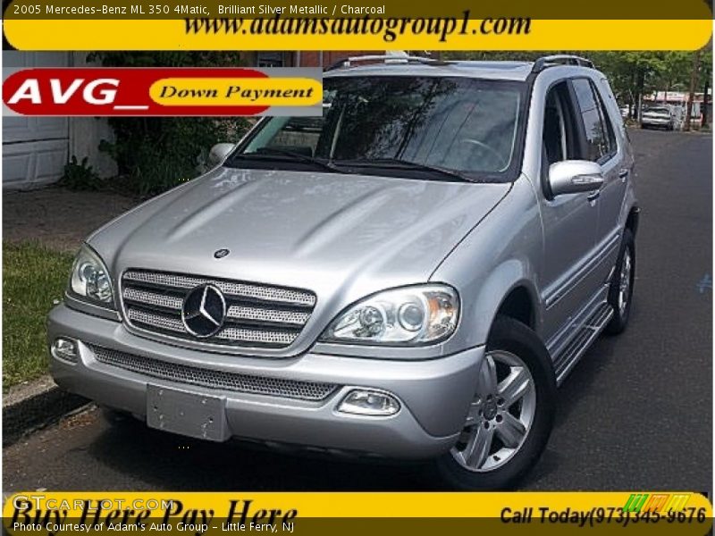 Brilliant Silver Metallic / Charcoal 2005 Mercedes-Benz ML 350 4Matic