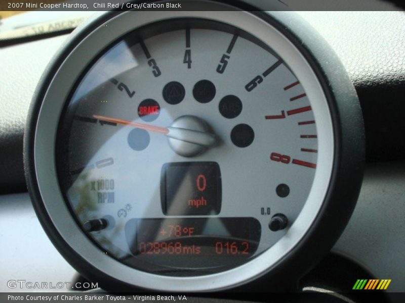 Chili Red / Grey/Carbon Black 2007 Mini Cooper Hardtop