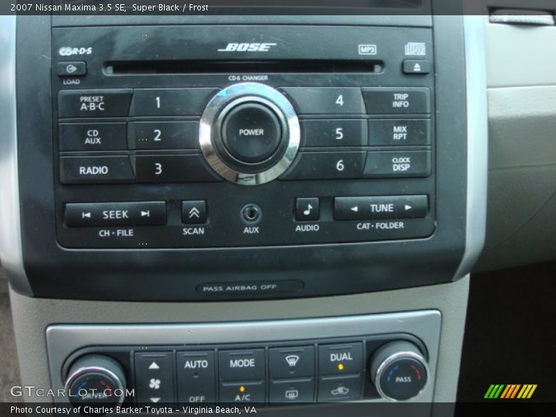 Super Black / Frost 2007 Nissan Maxima 3.5 SE
