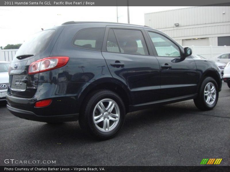 Pacific Blue Pearl / Beige 2011 Hyundai Santa Fe GLS