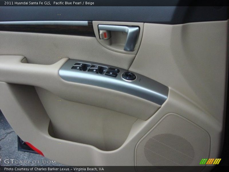 Pacific Blue Pearl / Beige 2011 Hyundai Santa Fe GLS