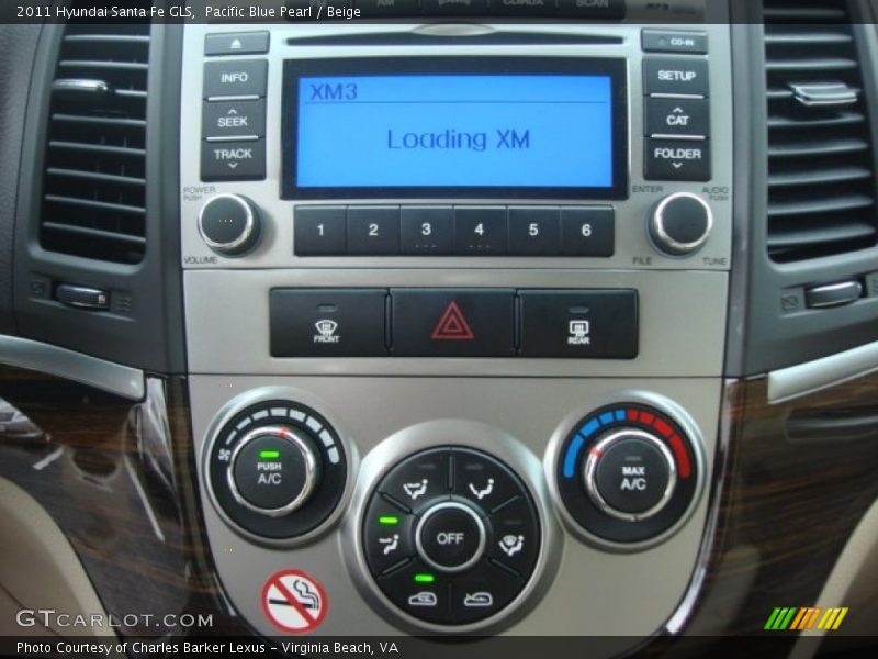Pacific Blue Pearl / Beige 2011 Hyundai Santa Fe GLS