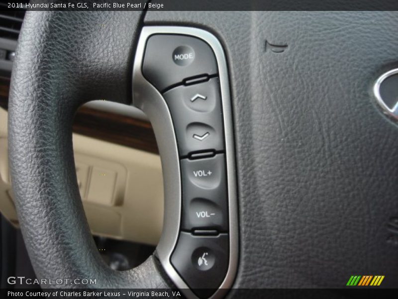 Pacific Blue Pearl / Beige 2011 Hyundai Santa Fe GLS
