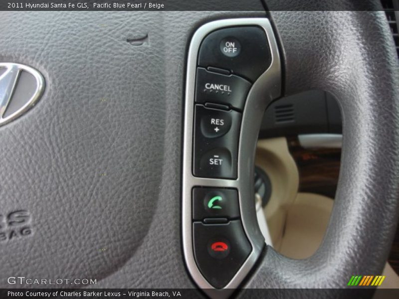 Pacific Blue Pearl / Beige 2011 Hyundai Santa Fe GLS