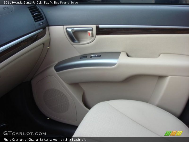 Pacific Blue Pearl / Beige 2011 Hyundai Santa Fe GLS