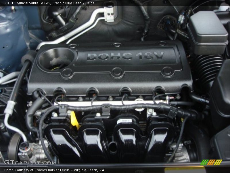 Pacific Blue Pearl / Beige 2011 Hyundai Santa Fe GLS