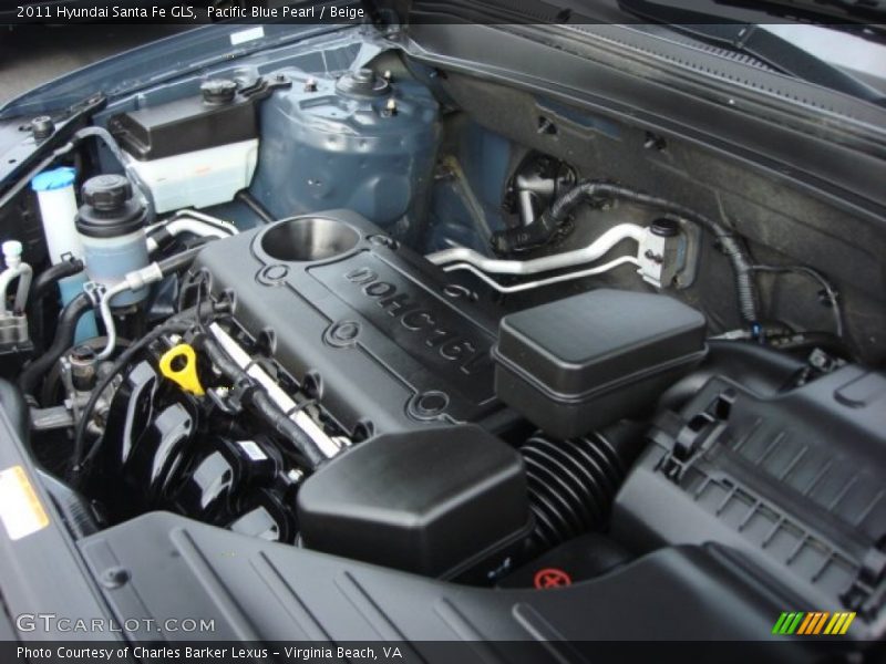 Pacific Blue Pearl / Beige 2011 Hyundai Santa Fe GLS