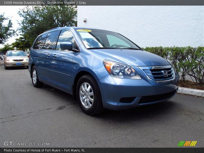 Ocean Mist Metallic / Gray 2008 Honda Odyssey EX-L