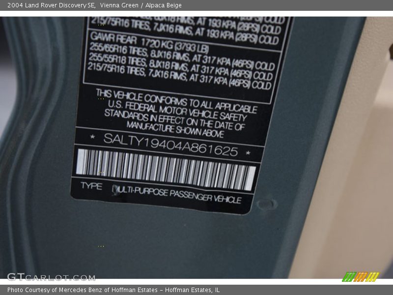 Vienna Green / Alpaca Beige 2004 Land Rover Discovery SE
