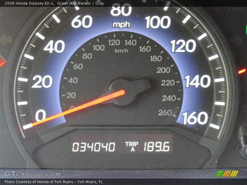 Ocean Mist Metallic / Gray 2008 Honda Odyssey EX-L