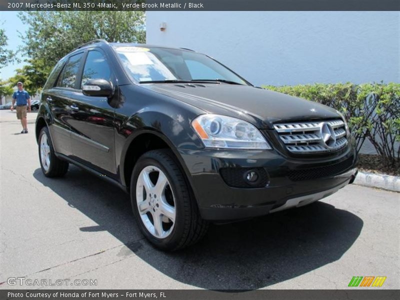 Verde Brook Metallic / Black 2007 Mercedes-Benz ML 350 4Matic
