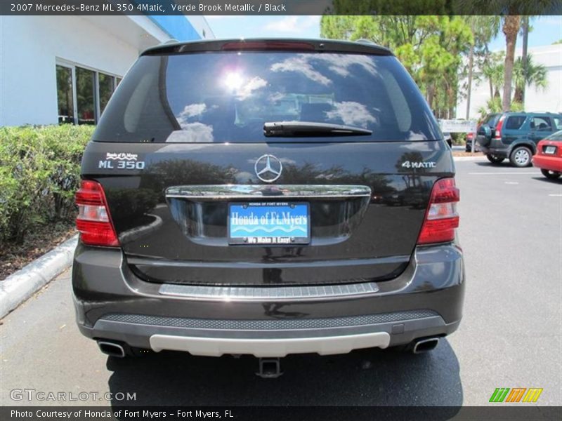 Verde Brook Metallic / Black 2007 Mercedes-Benz ML 350 4Matic
