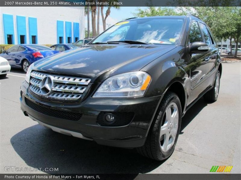 Verde Brook Metallic / Black 2007 Mercedes-Benz ML 350 4Matic