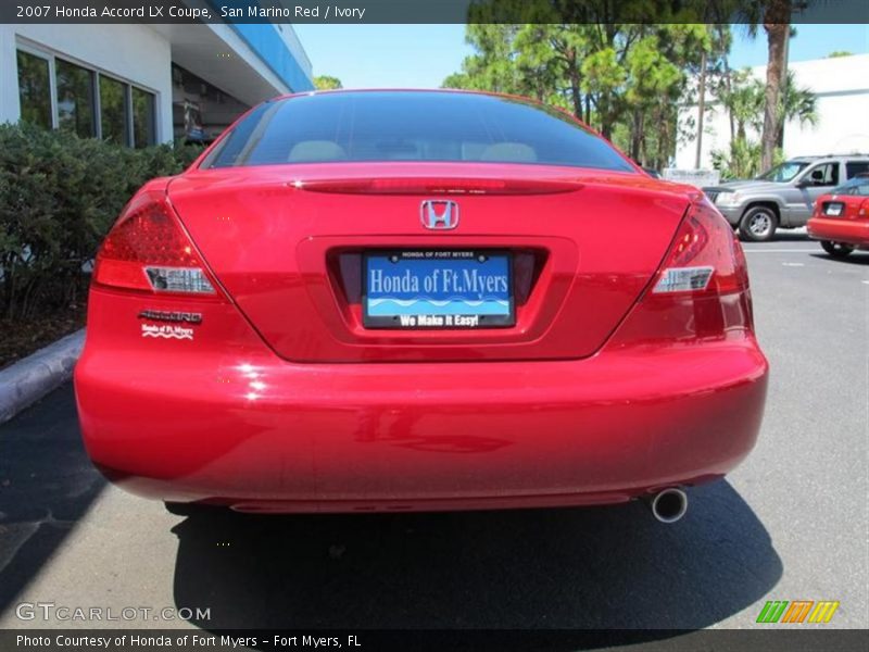 San Marino Red / Ivory 2007 Honda Accord LX Coupe