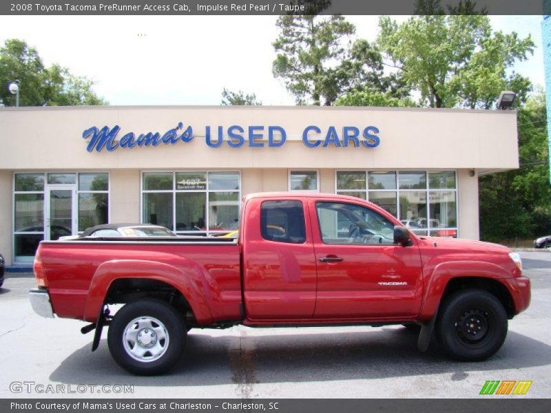 Impulse Red Pearl / Taupe 2008 Toyota Tacoma PreRunner Access Cab