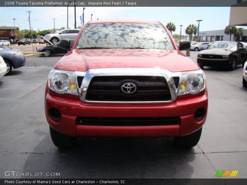 Impulse Red Pearl / Taupe 2008 Toyota Tacoma PreRunner Access Cab