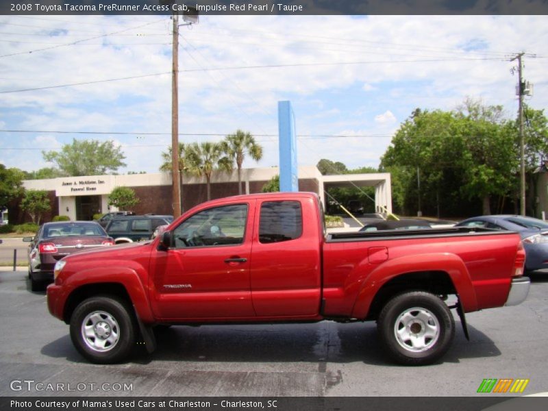 Impulse Red Pearl / Taupe 2008 Toyota Tacoma PreRunner Access Cab