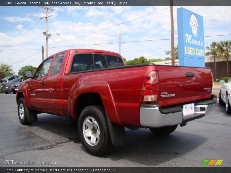 Impulse Red Pearl / Taupe 2008 Toyota Tacoma PreRunner Access Cab