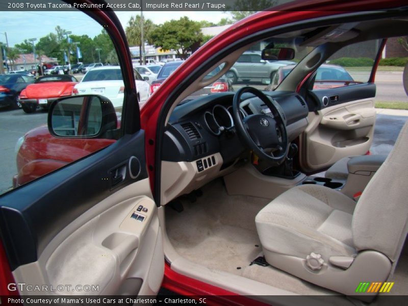Impulse Red Pearl / Taupe 2008 Toyota Tacoma PreRunner Access Cab
