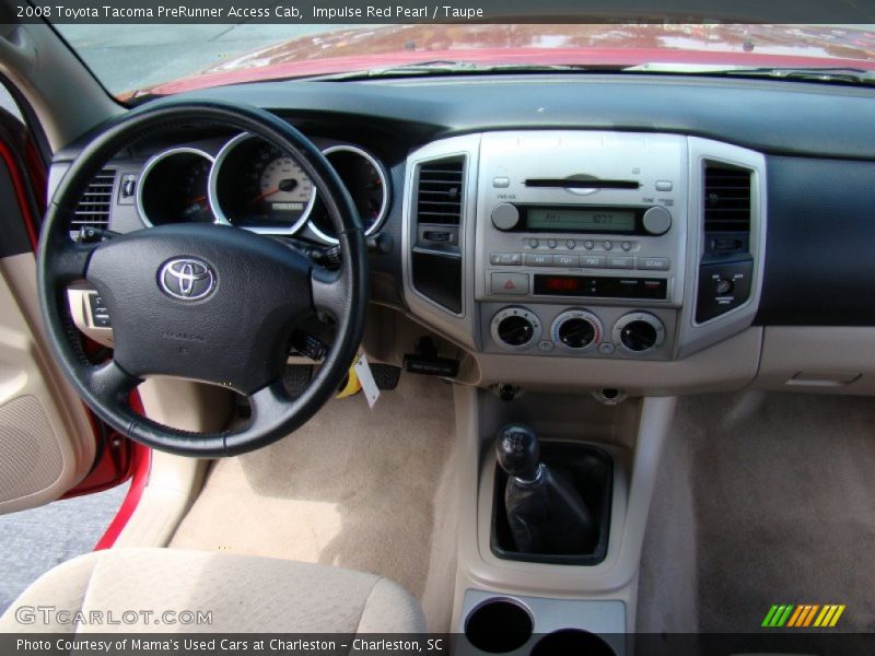 Impulse Red Pearl / Taupe 2008 Toyota Tacoma PreRunner Access Cab