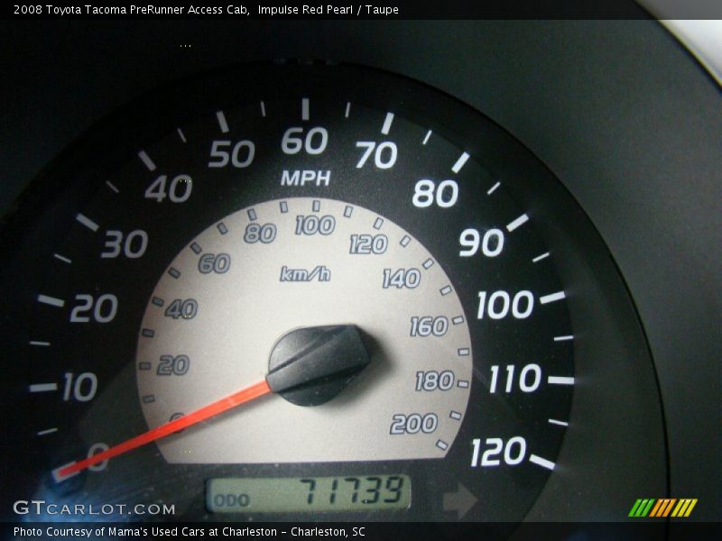 Impulse Red Pearl / Taupe 2008 Toyota Tacoma PreRunner Access Cab