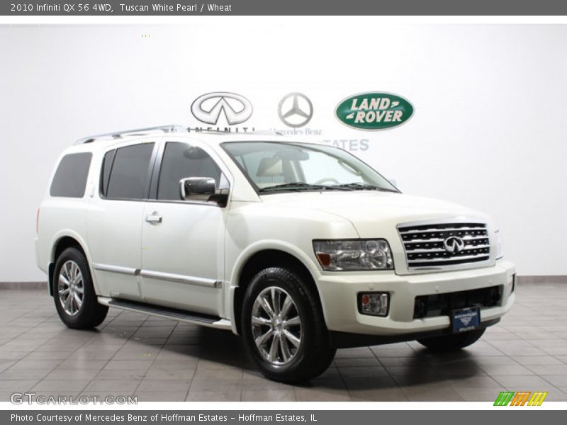 Tuscan White Pearl / Wheat 2010 Infiniti QX 56 4WD