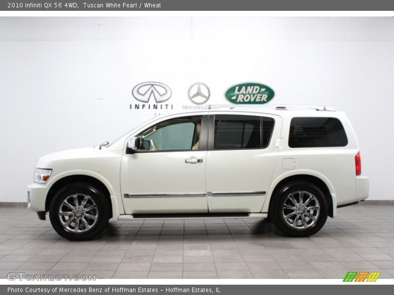 Tuscan White Pearl / Wheat 2010 Infiniti QX 56 4WD