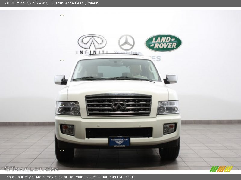 Tuscan White Pearl / Wheat 2010 Infiniti QX 56 4WD