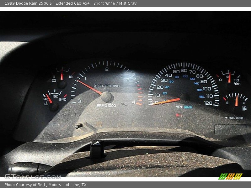 Bright White / Mist Gray 1999 Dodge Ram 2500 ST Extended Cab 4x4