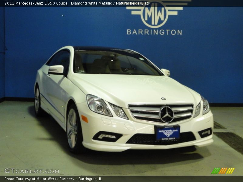 Diamond White Metallic / Natural Beige/Black 2011 Mercedes-Benz E 550 Coupe