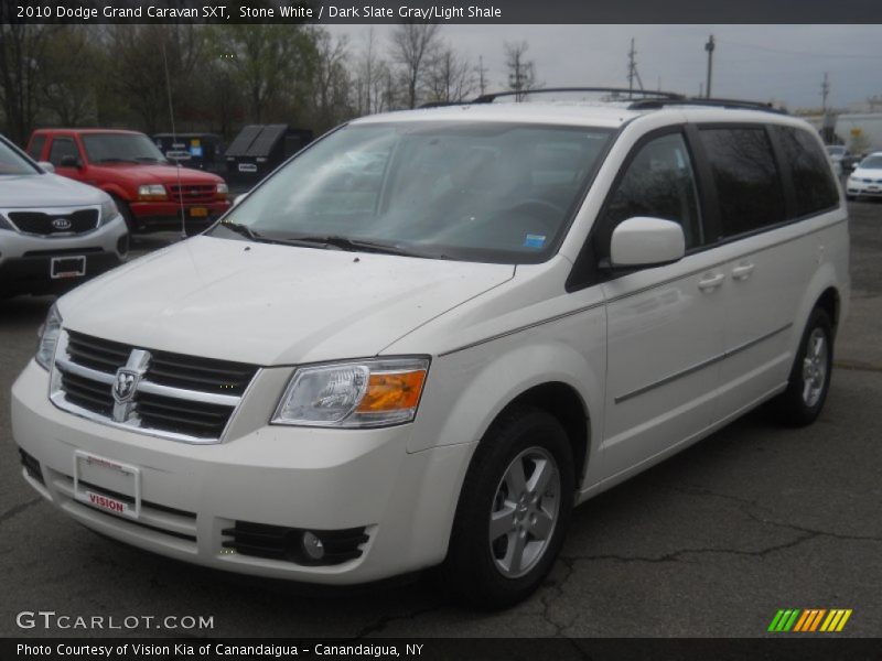 Stone White / Dark Slate Gray/Light Shale 2010 Dodge Grand Caravan SXT
