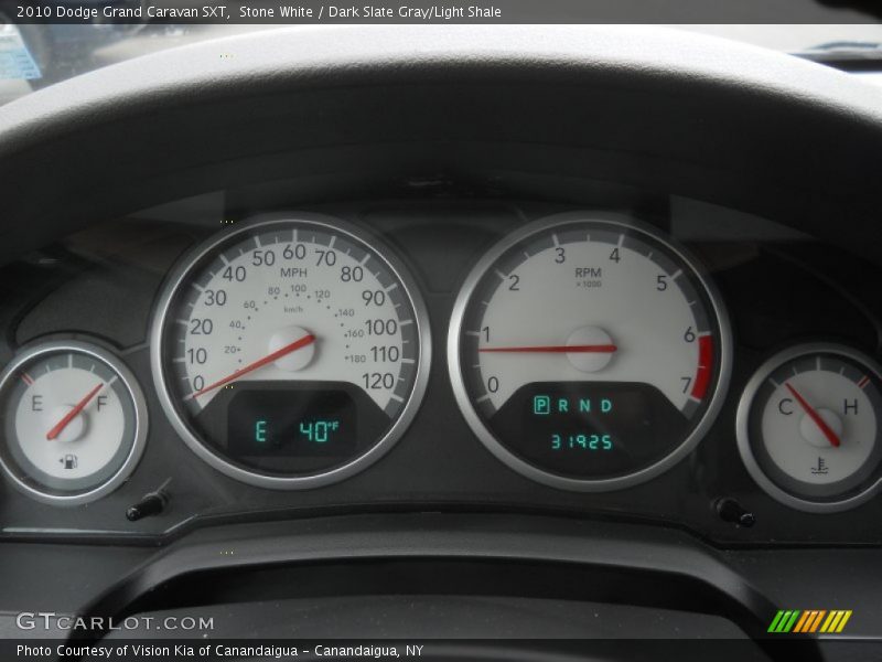 Stone White / Dark Slate Gray/Light Shale 2010 Dodge Grand Caravan SXT