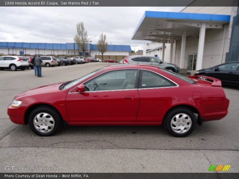 San Marino Red / Tan 1999 Honda Accord EX Coupe