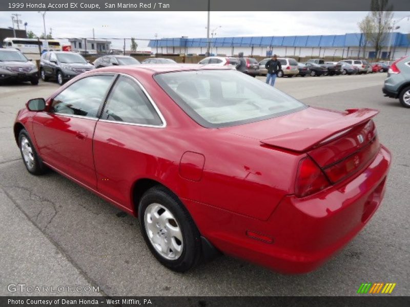 San Marino Red / Tan 1999 Honda Accord EX Coupe