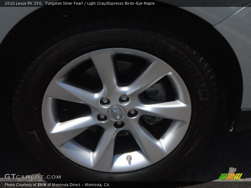 Tungsten Silver Pearl / Light Gray/Espresso Birds-Eye Maple 2010 Lexus RX 350