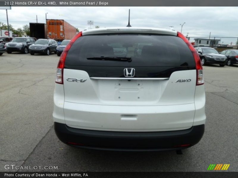 White Diamond Pearl / Beige 2012 Honda CR-V EX-L 4WD