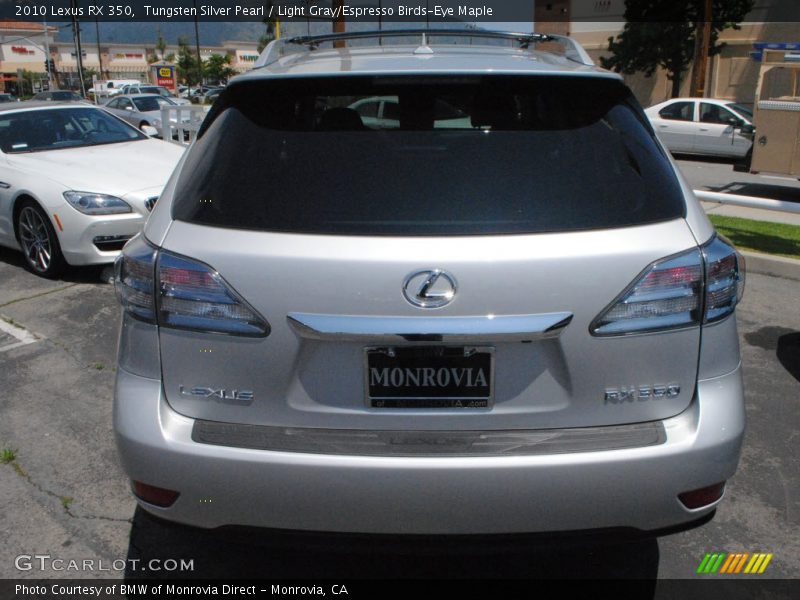 Tungsten Silver Pearl / Light Gray/Espresso Birds-Eye Maple 2010 Lexus RX 350