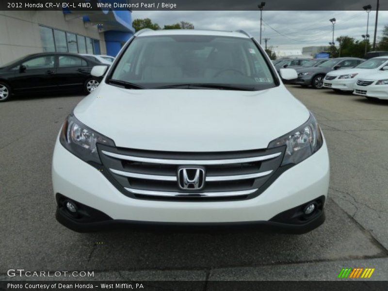 White Diamond Pearl / Beige 2012 Honda CR-V EX-L 4WD