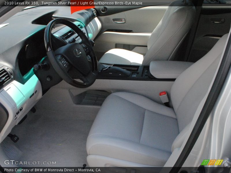 Tungsten Silver Pearl / Light Gray/Espresso Birds-Eye Maple 2010 Lexus RX 350