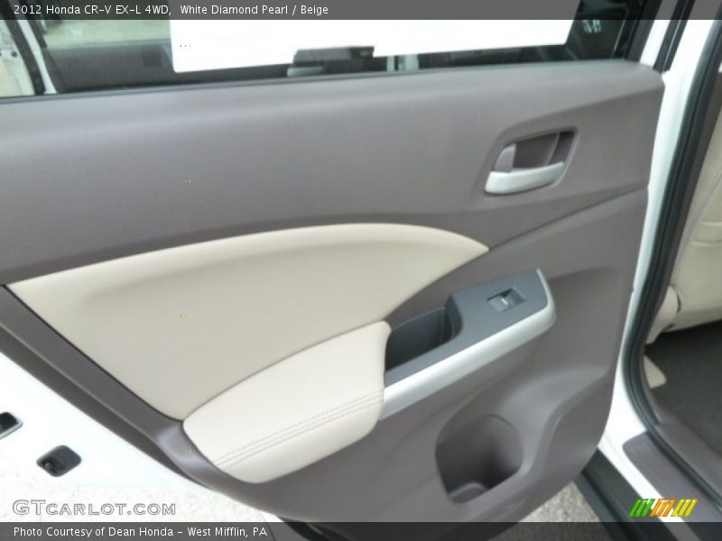 White Diamond Pearl / Beige 2012 Honda CR-V EX-L 4WD