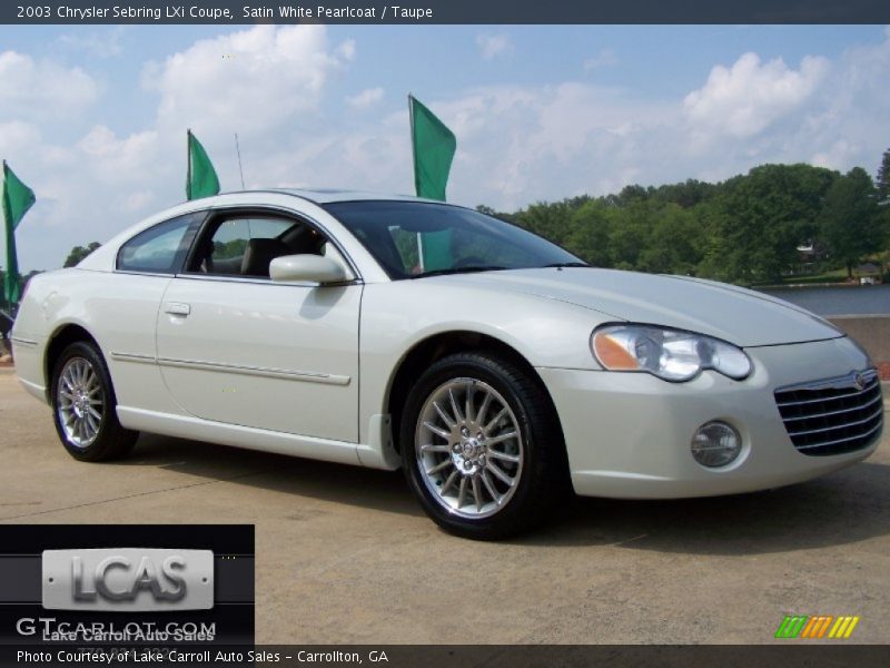 Satin White Pearlcoat / Taupe 2003 Chrysler Sebring LXi Coupe
